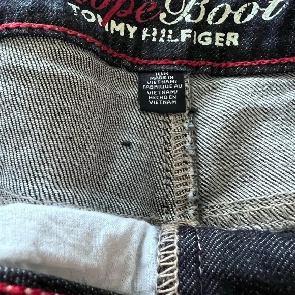 Tommy Hilfiger Dark Wash Jeans with Red Accents - Picture 3 of 4